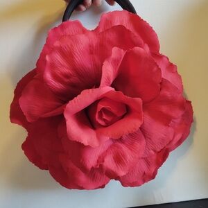 Elegant Red Floral Handbag